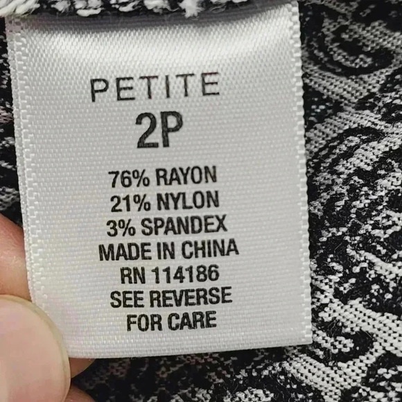 Roz & Ali Rayon Textured Printed Pullon Women's Pants 2P - Picture 6 of 7